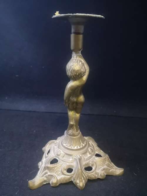 Brass lamp stand - needs wire and fittings - can be altered to hold candle