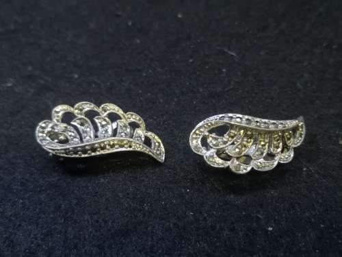 Vintage marcasite clip on earrings