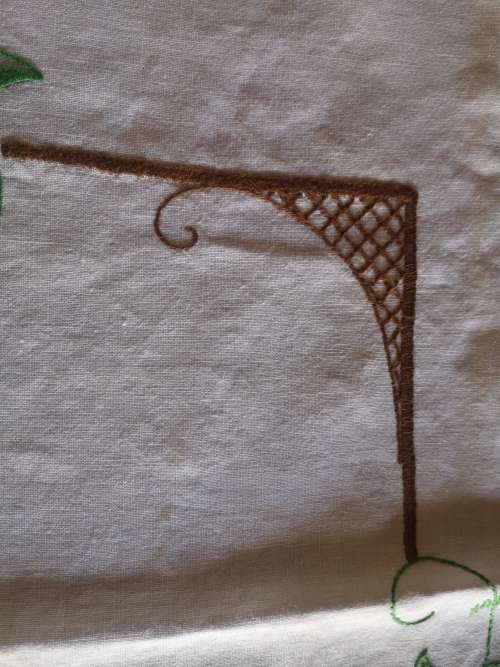 Vintage hand  stitched tray cloth