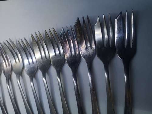 Epns cake forks - made in England x11