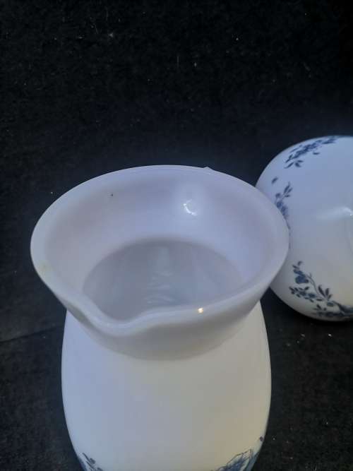 Arcopal France milk glass jug and bowl - oversized milk and sugar