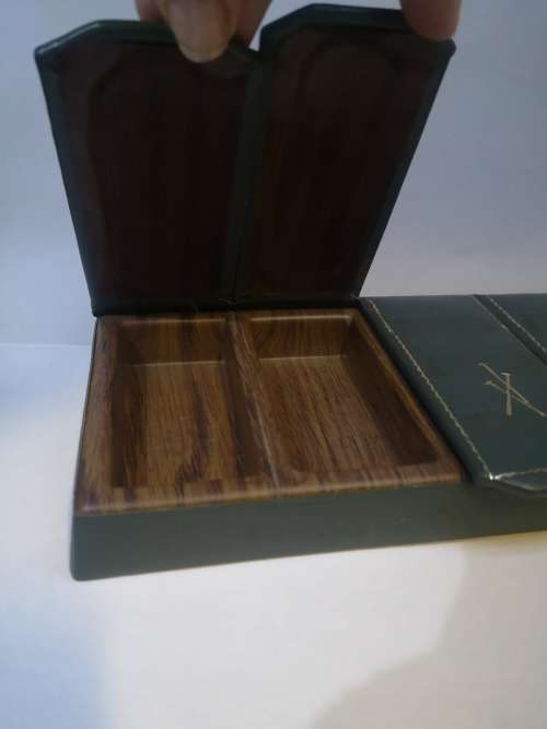 Vintage green desk tidy - 4 compartments