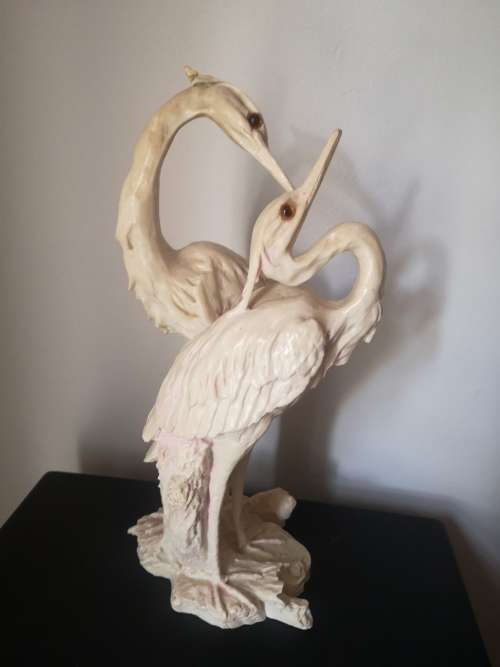 Vintage Heron statue - Has a repair on the comb -  Numbered