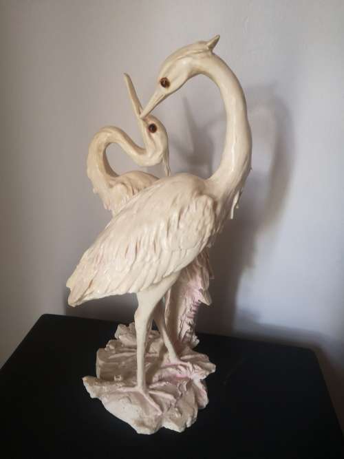 Vintage Heron statue - Has a repair on the comb -  Numbered