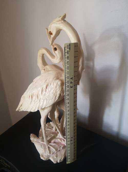 Vintage Heron statue - Has a repair on the comb -  Numbered