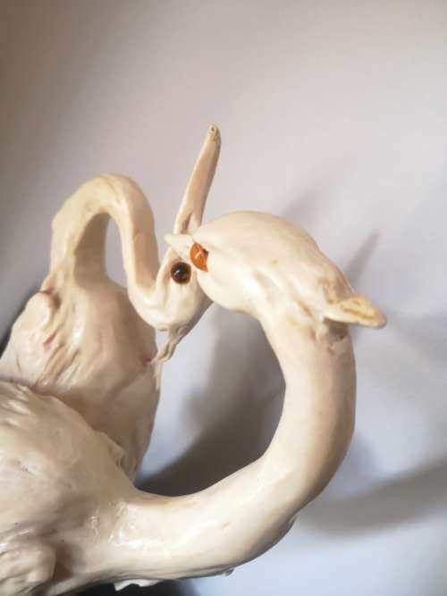 Vintage Heron statue - Has a repair on the comb -  Numbered