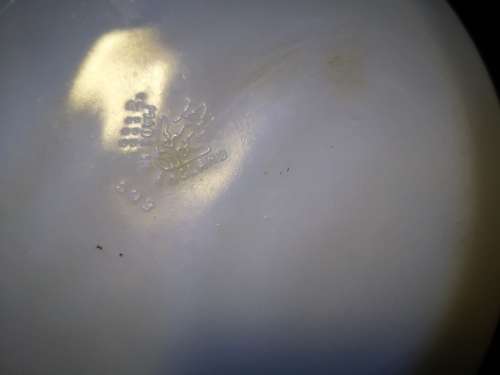 Milk glass JAJ bowl