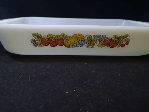 Milk glass Anchor Hocking rectangular space saver dish