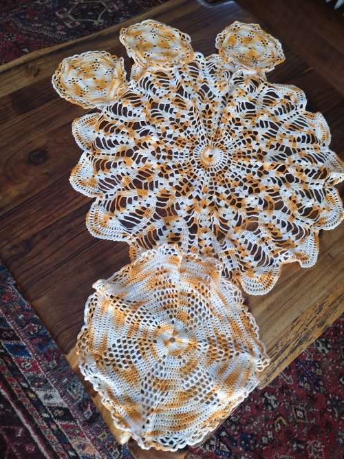 Hand crocheted set