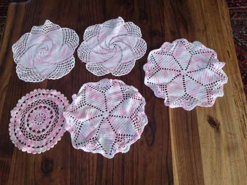 Hand crocheted set