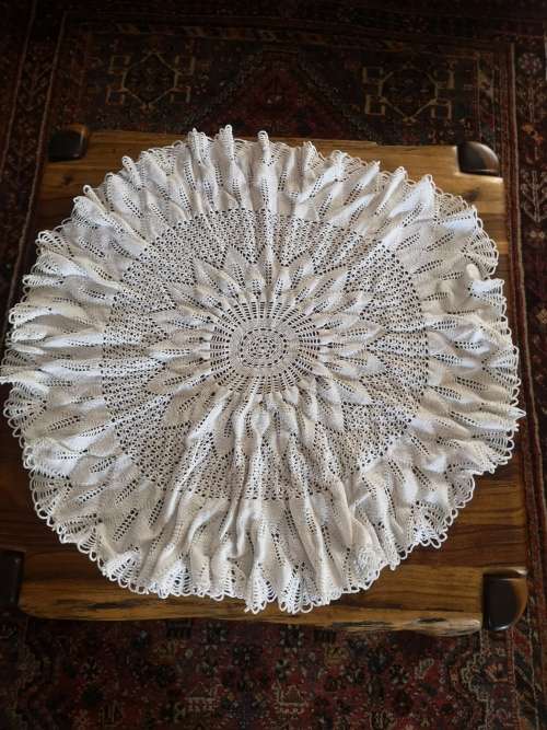 Hand crocheted on a 80x80 table