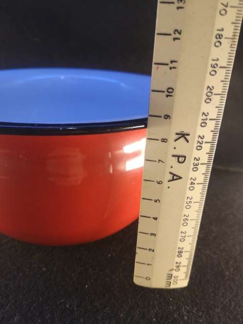 Small beautiful red Polish enamel chamber pot! - LOOK!