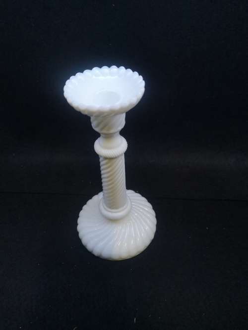 Milk glass candle holder