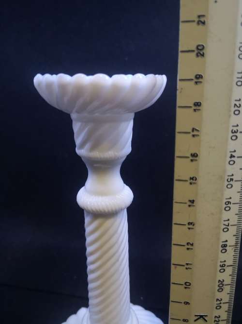 Milk glass candle holder