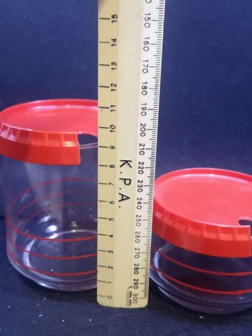 Red top jam pots