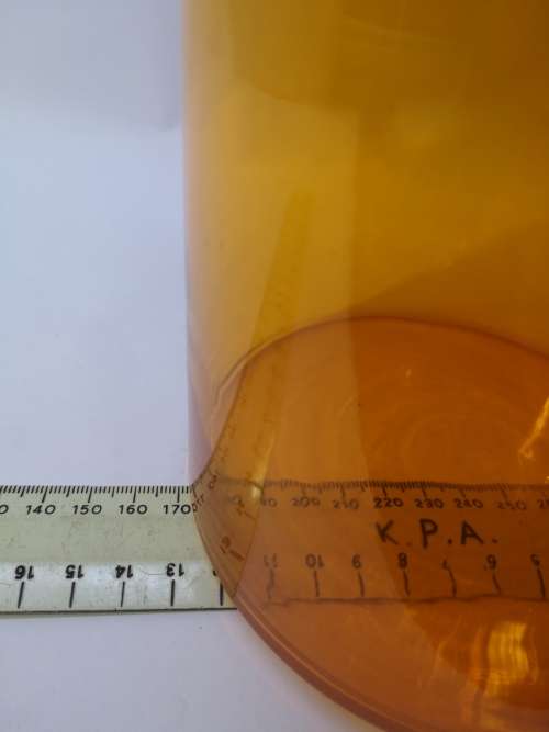 Medium Bright orange glass bottle and glass lid