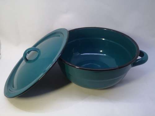 Enamel lidded bowl
