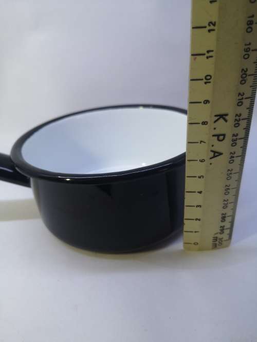 Polish enamel saucepan - Black