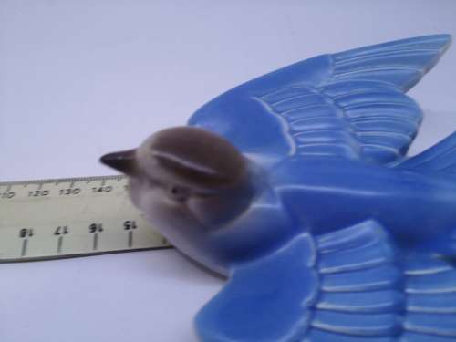 Blue porcelain Art Deco look  flying swallow