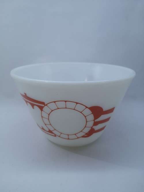 Milk glass mixing bowl
