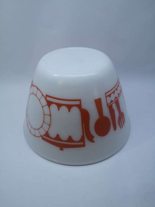 Milk glass mixing bowl