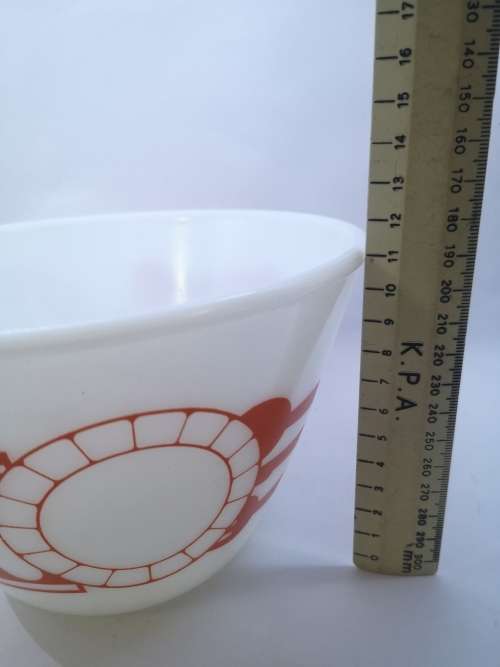 Milk glass mixing bowl