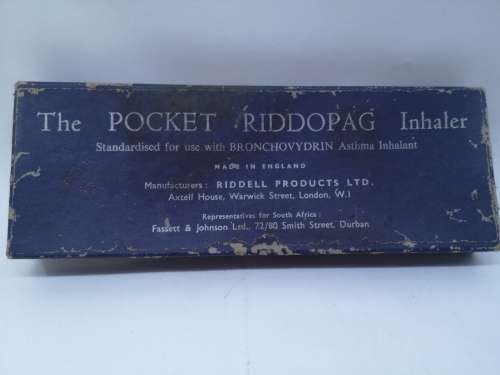 Vintage The Pocket Riddopag Inhaler, Boxed + Instructions