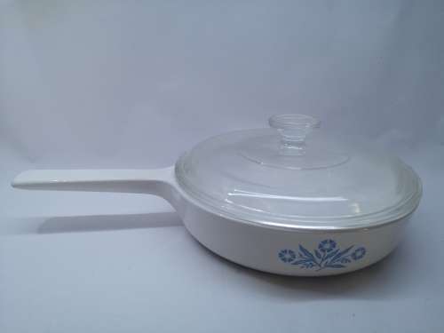 Corning ware Blue Cornflower skillet with glass lid Rangetoppers tm N-B 1/2-B 81/2 inch USA