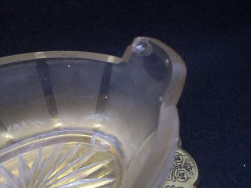 Stunning brass and glass serving bowl - bowl has a few chips - but still stunning!