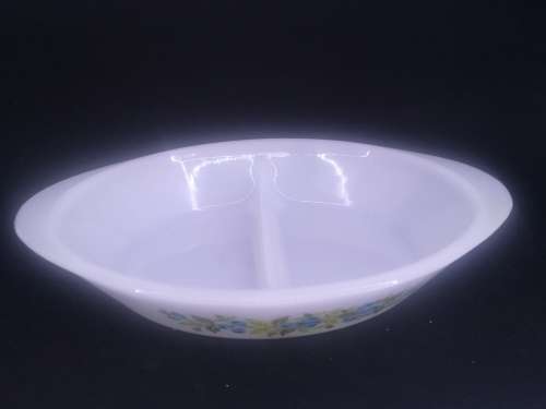 Glasbake milk glass dish