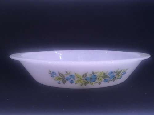 Glasbake milk glass dish