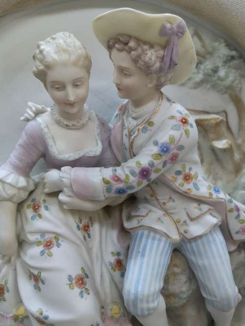 Vintage  3D Romantic porcelain wall plaque