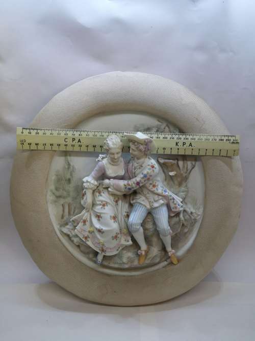 Vintage  3D Romantic porcelain wall plaque