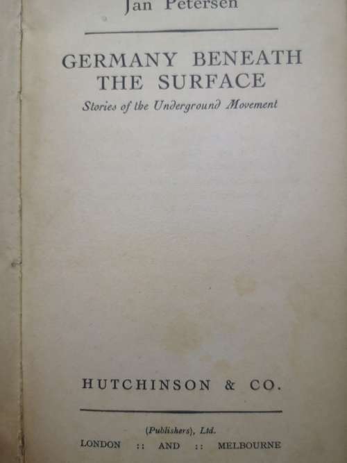 Germany Beneath the Surface. Petersen, Jan.