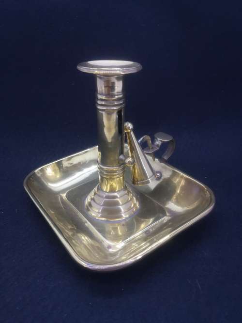 Brass candle holder with snuffer - LOOK!!