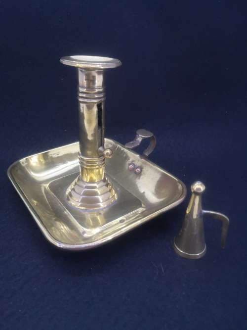 Brass candle holder with snuffer - LOOK!!