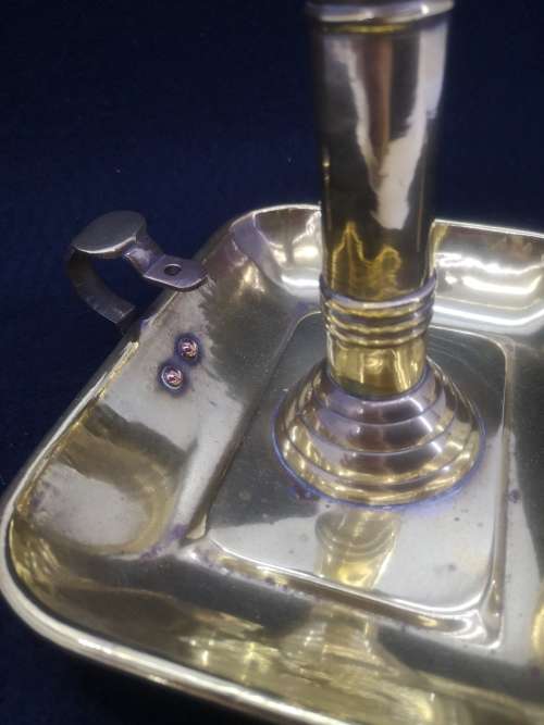 Brass candle holder with snuffer - LOOK!!