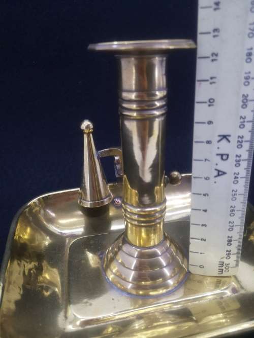 Brass candle holder with snuffer - LOOK!!