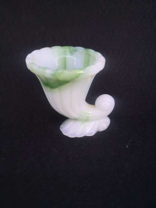 Vintage Akro Agate Raised urn - milk glass