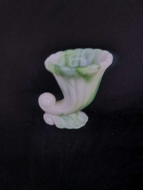 Vintage Akro Agate Raised urn - milk glass