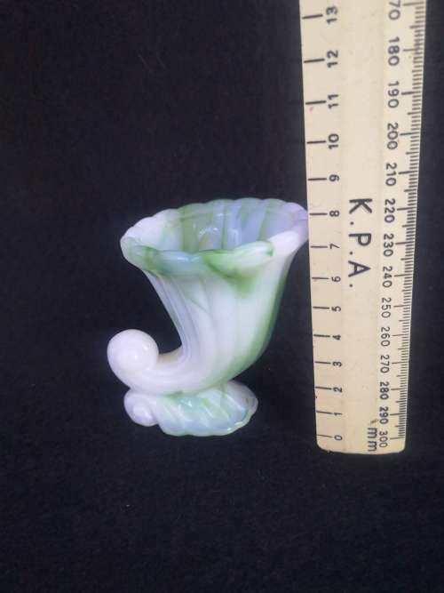 Vintage Akro Agate Raised urn - milk glass