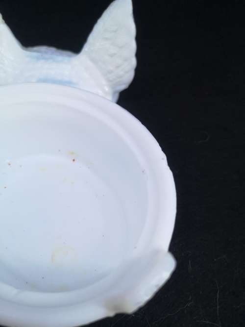 Milk glass chicken trinket