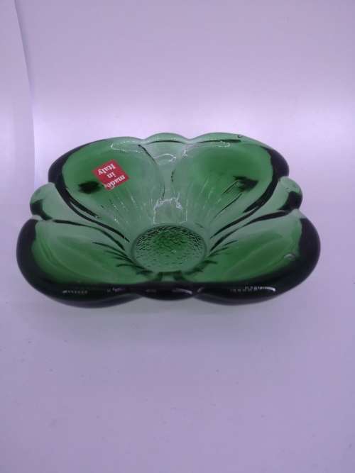 Green glass flower - made in Italy