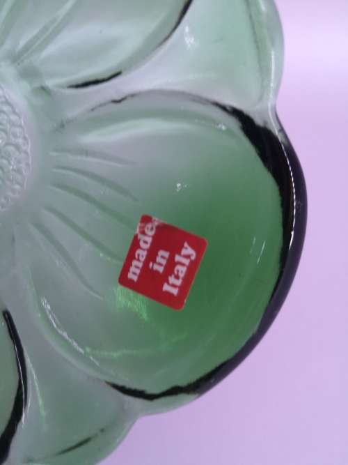 Green glass flower - made in Italy
