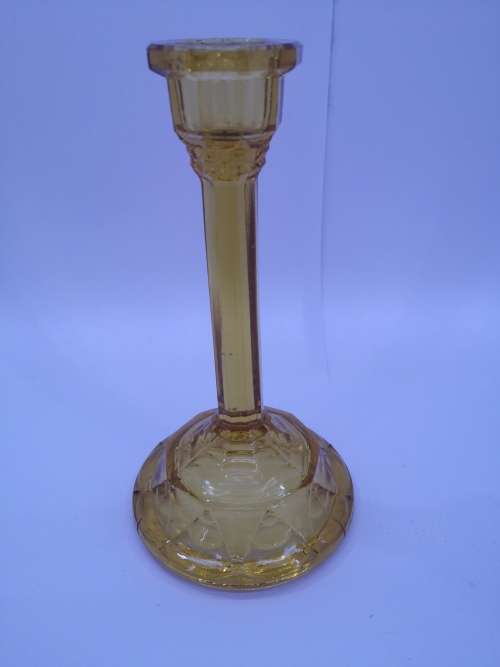 Amber glass vanity set on tray - LOOK!