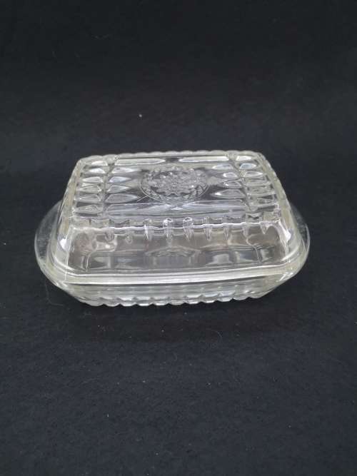Glass butter dish