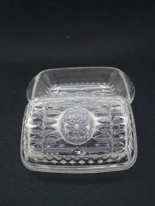 Glass butter dish