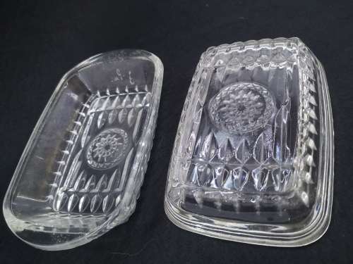 Glass butter dish