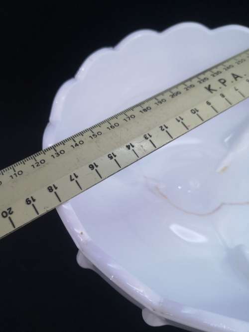 Vintage Indiana Glass Pedestal Bowl, Milk Glass Compote, Tear Drop- has a crack but still so pretty!