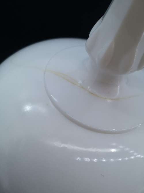 Vintage Indiana Glass Pedestal Bowl, Milk Glass Compote, Tear Drop- has a crack but still so pretty!